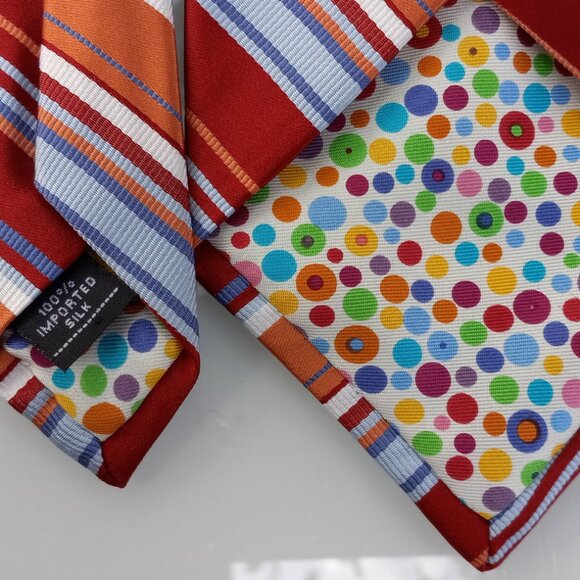 City of London Neck Tie 100% Silk Rep Stripes and Polka Dots - Picture 11 of 11